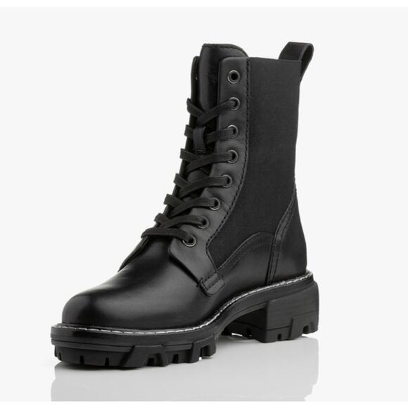 Rag & Bone Shiloh Combat Boot Black 9.5 Rag & Bone shoe chart 39.5 (new) - Picture 1 of 10
